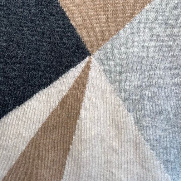 Cashmere Sweater Relaxed Fit Colorblock Boxy - Picture 5 of 6